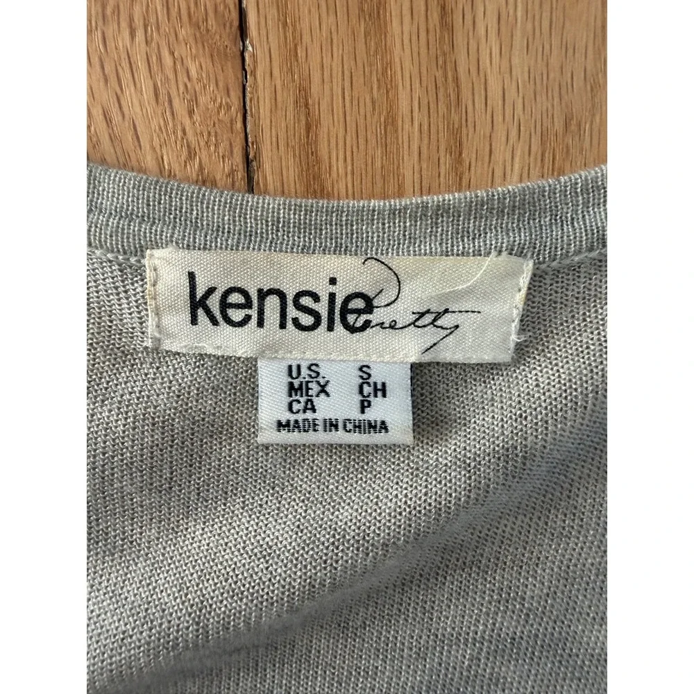 Kensie Gray Sleeveless Cardigan Vest Handkerchief Hem Boho Small Fairy Sz S
